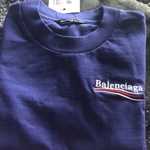 Balenciaga" CAMPAIGN T-SHIRT IN PACIFIC BLUE/WHITE